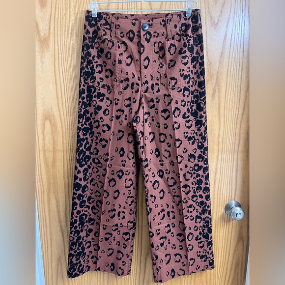 The Colette Cropped Wide-Leg AnimalAnthropologie Maeve the Colette leopard print - Picture 2 of 10